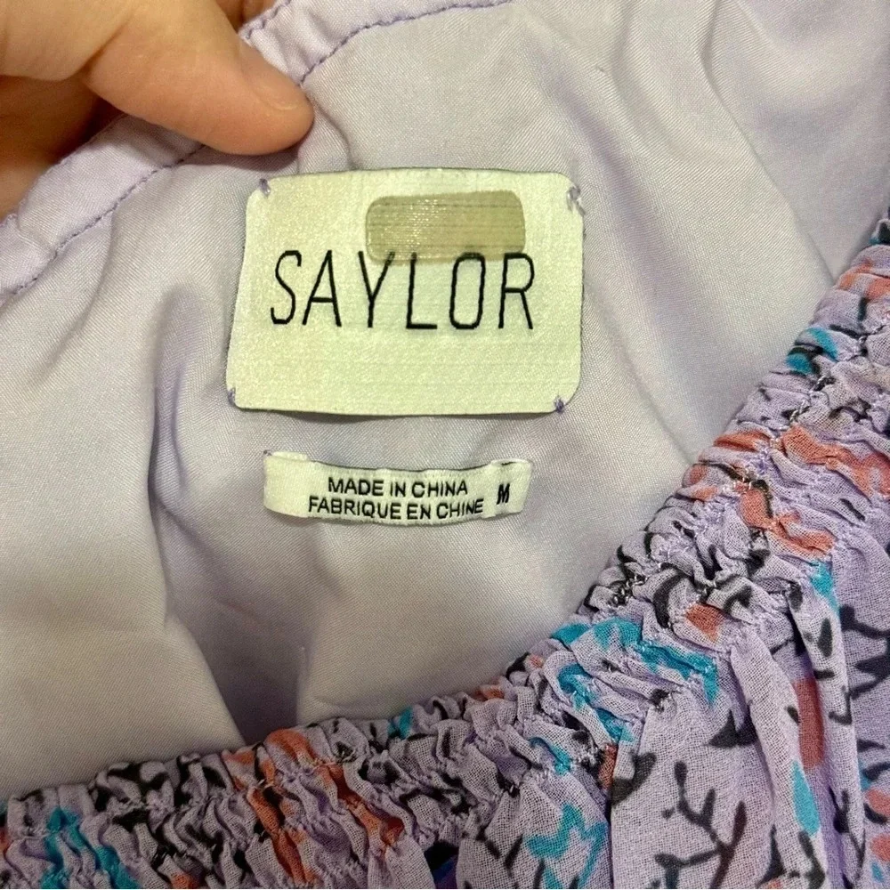 Saylor Purple Floral One Shoulder Top M